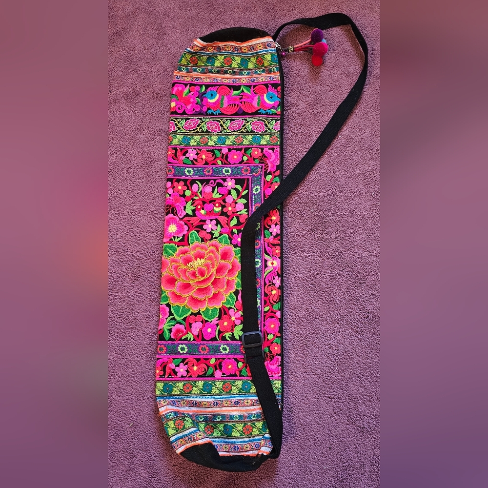 Vibrant Floral Yoga Bag from Thailand